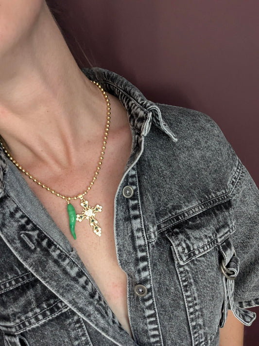 Collier Croix Carmine